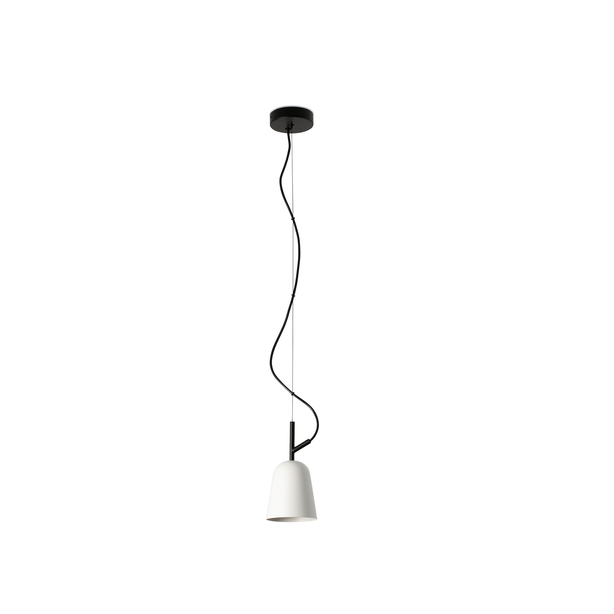 Plafonnier suspendu dôme Faro Studio blanc mat au design architectural et épuré