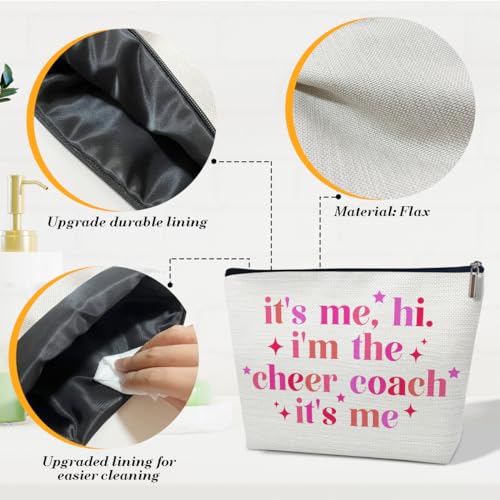 Cheer Coach Makeup Bag, Cosmetic Bag Travel Accessories, Cheerleading Appreciation Retirement Birthday Gifts For Women Teammates Team Coach Teacher Survival Kit3