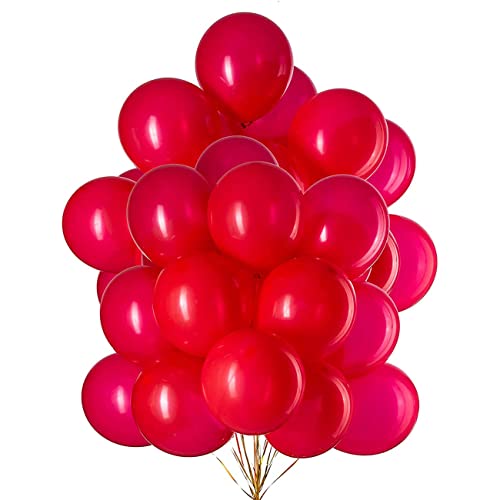 100 Pièces Ballon en Latex Helium Rouge,12 Pouces Ballon Baudruche pour Mariage Anniversaire Fiançailles Graduation Décorations de Fête