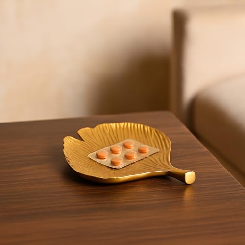 Image of MARKET 99 Glossy Golden Ribbed Platter | Aluminium Decorative Dish Tray for Home, Dining Table, Gifting & Festive Decor |Designer Metal Centerpiece for Modern and Traditional Spaces