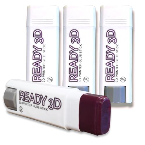 READY3D 3D Printer Glue Stick, 4 Pack, Red, for PLA/ABS/TPU
