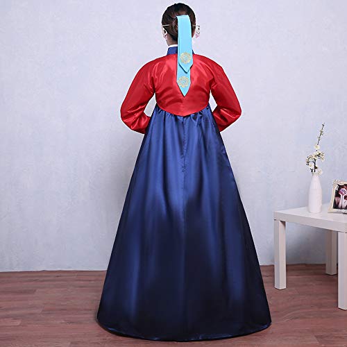 XINFU Korean Traditional Women's Hanbok Set Long Sleeve Colorful Dress Cosplay Costume