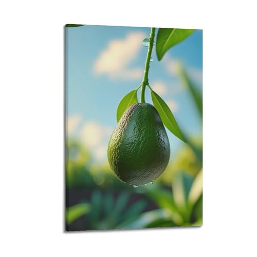 Poster mural avocat fruits sur branche de 50x75 cm suspendu pour décoration de style moderne