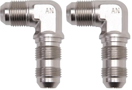 Image of Edelbrock Russell 661231 Endura -3AN 90-Degree Flare BulkHead Adapter Fitting (Pack of 2)
