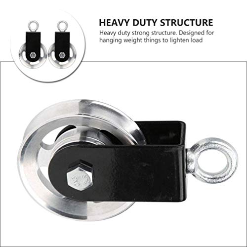 CLISPEED Conjuntos 2 Roda Polia Única Roda Pesados Roda Giratória Pulley Bloco De Carga Do Rolamento