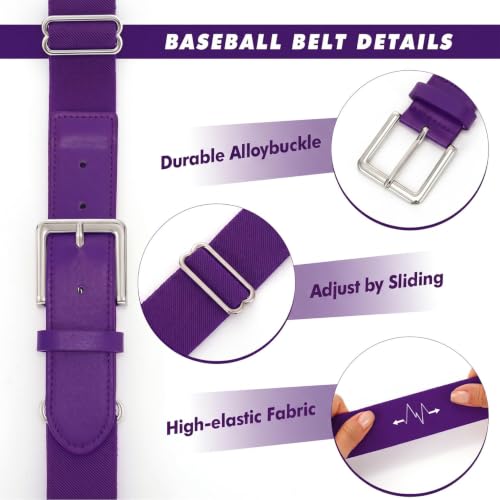 Image of WHIPPY Baseball Socks and Belt Combo Set Knee-High Softball Socks & Adjustable Elastic Belt for Kids Youth Adult