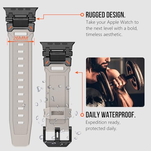 Image of KADES Rugged TPU Sport Band for Apple Watch Ultra 3 /2 /1 49mm, Metal Connectors for Apple Watch Series 11 /10 /SE3 46mm Series 9 /8 /SE2 /7 /6 /SE /5 /4 /3 /2 /1 45mm /44mm /42mm