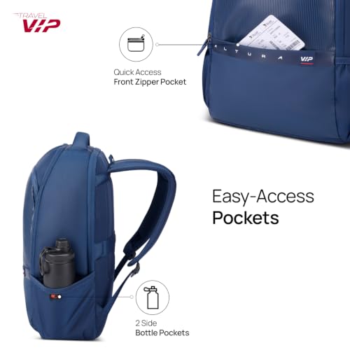 Image of VIP VOGUE 17 Inch Compatible Laptop Backpack 27L + 5L Expandable | Water-Resistant with 3 Compartments | Padded Laptop Sleeve, Side Bottle Pocket | Office & Travel Backpack for Men & Women