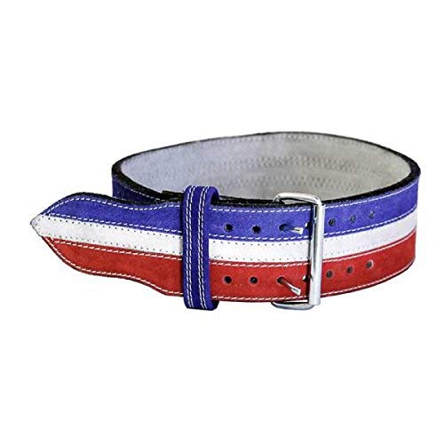 Ader Leather Power Weight Lifting Belt- 4" Red/White/Blue