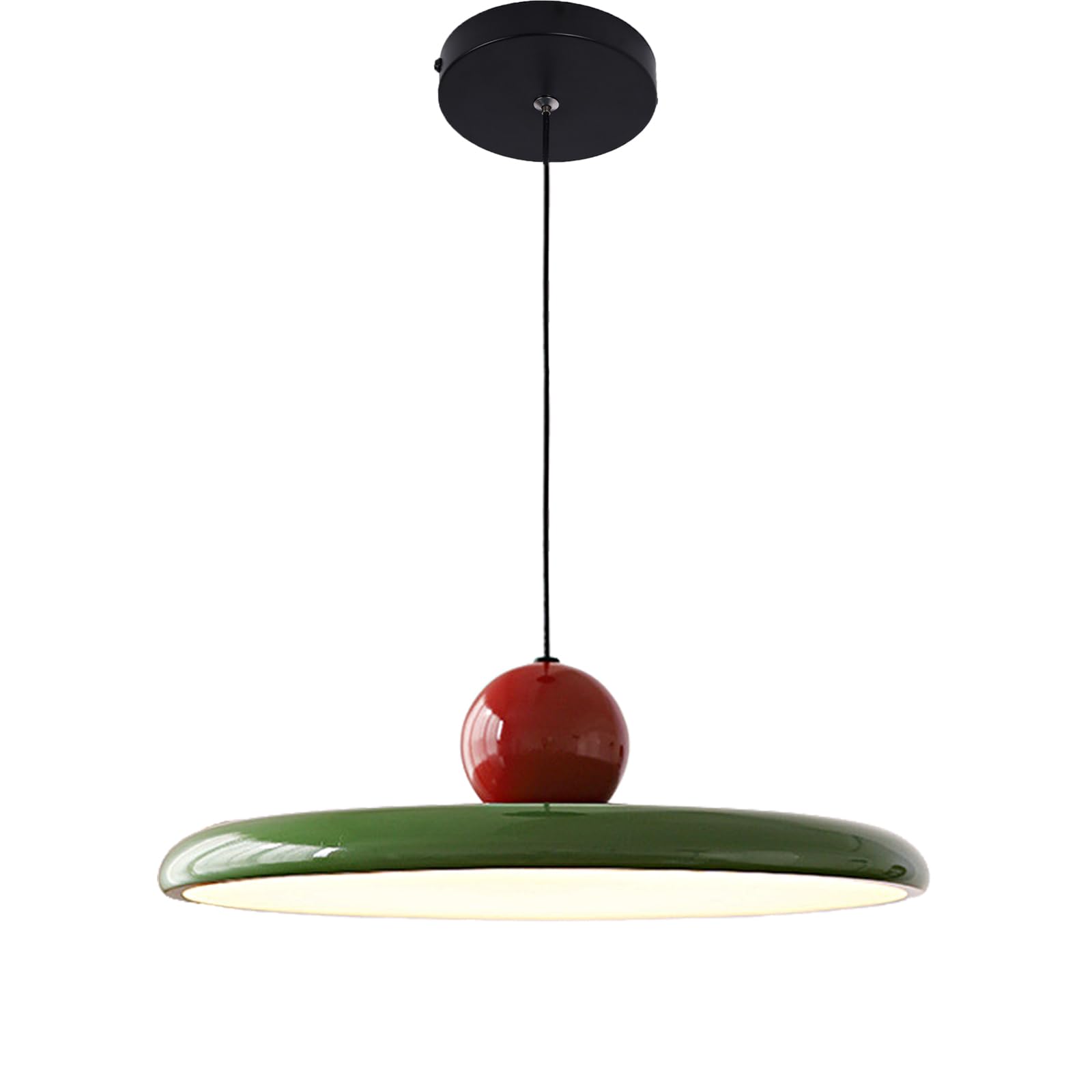 Lampadario Moderno UFO – Lampada a Sospensione LED 36W Dimmerabile,Altezza Regolabile con 3 Temperature di Colore,Plafoniera in Acrilico e Metallo per Sala da Pranzo,Soggiorno,Caffè (Verde)
