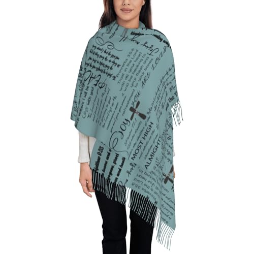YQIUSM Prayer Shawls Healing Inspirational Scripture Bible Verse Religious Shawl Wrap Blanket Scarf3