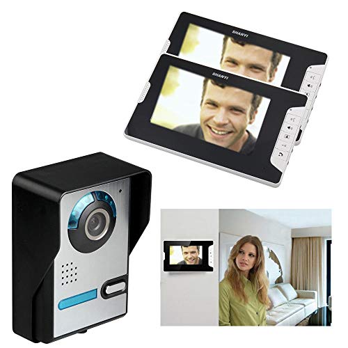 2 - Gegensprechanlage 7" Funk Video Türsprechanlage Türklingel Gegensprechanlage Monitor Kamera Set Video-Türgegensprechanlage Touch-Taste, Nachtsicht