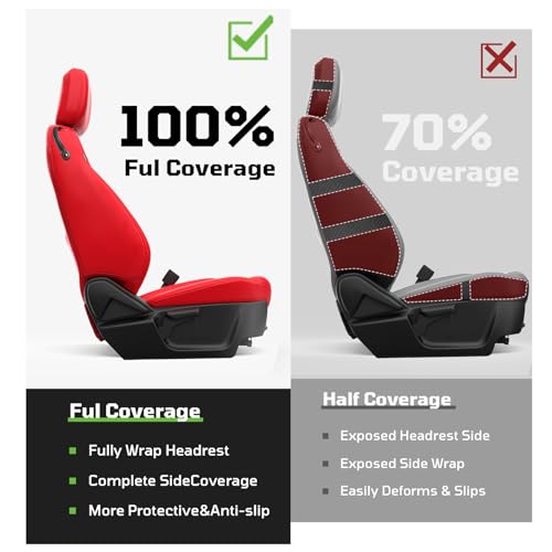 Image of Custom Leather Car Seat Covers for Ford Mustang 2015-2023 Coupe, Red
