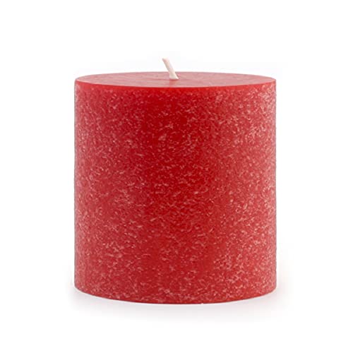 Root Candles Unscented Candles Premium Beeswax Blend Pillar Candle, 3 x 3-Inches, Red