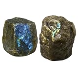 Amazing Gemstone 2 Pieces Labradorite Raw Crystals and Healing Stones, Natural Rocks for Tumbling...