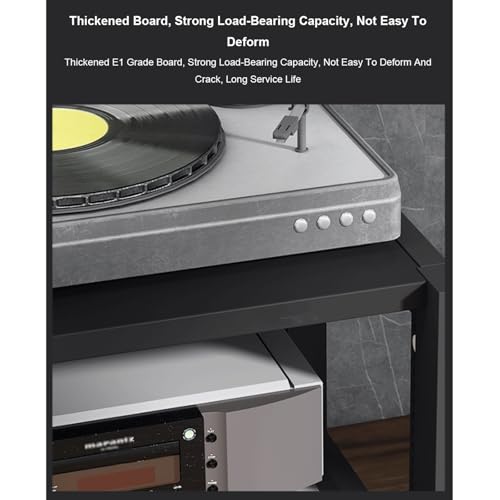 Stojak stereo Audio Tower – regulowana drewniana półka na nośniki do odtwarzacza płyt CD/DVD/płyt - 2-poziomowa narożna szafka ekspozycyjna do systemu kina domowego