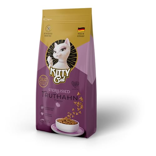 KITTY Cat Truthahn Sterilised, 3 kg, Trockenfutter mit hohem Fleischanteil für sterilisierte Katzen, getreidefreies Katzenfutter mit Taurin und Lachsöl, Made in Germany