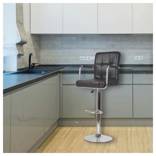 KOORSI & COMPANY. Fluffy Bar Stool Chair Modern Height Adjustable Bar Chairs for Home, 360 Degree Swivel Seat Top | Bar Chairs for Home Kitchen with Footrest,6 Month Limited Warranty (Black 1pcs)