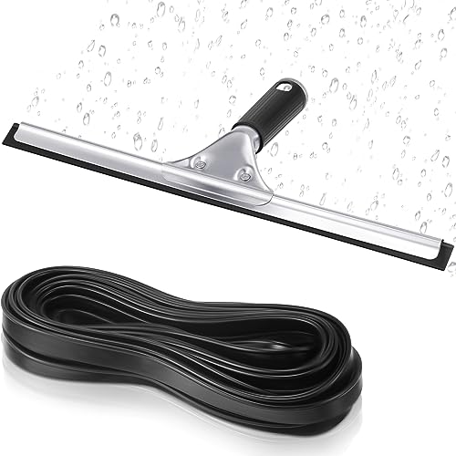 Image of Frienda 50ft Squeegee Rubber Replacement Windows Silicone Blade Black Squeegee Cut to Size Scrubber Refill Head Bulk for Glass Shower Doors Floor Kitchen Car Cleaning