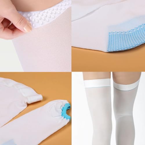 Image of ABIRAM Anti Embolism Stockings Thigh High 15-20 MmHg with Inspection Hole