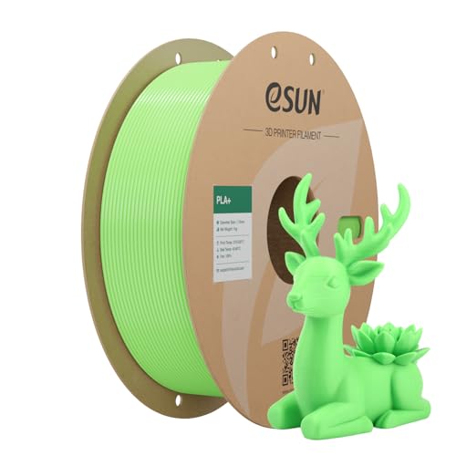 Image of eSUN PLA+ Filament 1.75mm, RGB Green 3D Printer Filament Dimensional Accuracy + /- 0.03mm, 1kg Cardboard Spool(2.2lbs) 3D Printing Filament, Fits for Most FDM 3D Printers