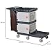 HOMCOM Carro de Limpieza Profesional Carrito Duradero con 6 Ruedas 2 Cajas...