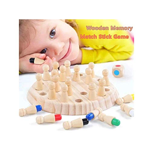 Preisvergleich Produktbild 99native Schach Gedächtnis Schachfiguren ,Schachbrett Spielzeug ,Hölzerne Memory Match Stick Schachspiel Frühen Pädagogischen Blöcke Gedächtnis Training Spiel Geschenk für Familie Freunden
