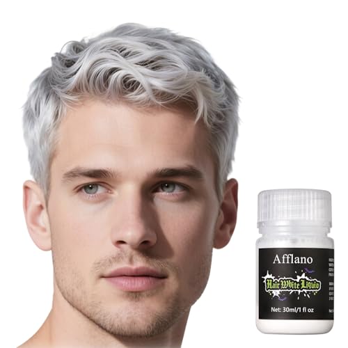 Temporary White Hair Color Washable Makeup White Hair Dye | Realistic & Safe Perfect for Santa Beard Eyebrows Whitener Hair Paint for Halloween Cosplay Theatre Film Party Easy to Apply (1 oz)