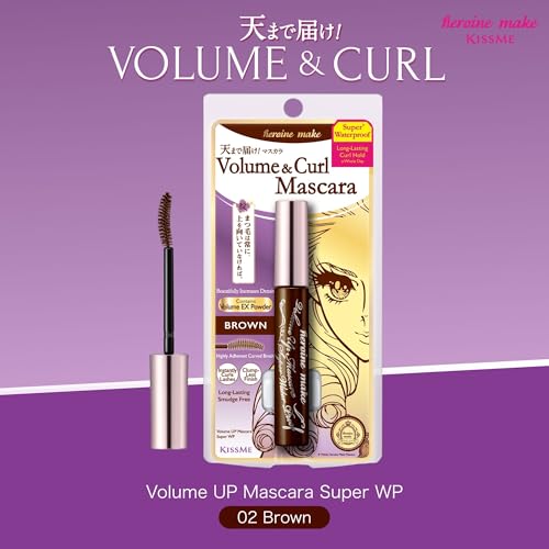 Image of Heroine Make by KissMe Volume & Curl Mascara Brown | Waterproof, Volumizing & Lengthening Mascara for Thick, Defined Lashes | Smudge-Proof, Curling Formula | Made in Japan