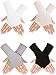Bememo 4 Pack Sun Protection UV Gloves Cooling Fingerless Gloves Women Wrist Length Cotton Gloves Sun Block Driving Gloves(Classic Color)