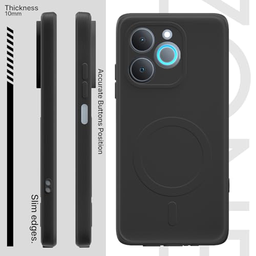 Image of Pikkme Back Cover for Realme P4 Lite 5G Soft Matte Silicone Mag-Safe Design (Mag-Safe Not Support) Camera Protection | Slim Fit Bumper Cover (Black)