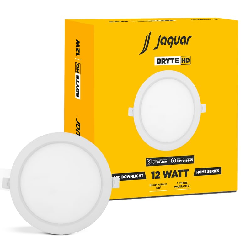 Image of Jaquar 12W Bryte Slim Downlight Warm White with Aluminum Housing-Built-in Driver | High Lumens | Slim Design | 2-Year Warranty | Easy and Quick Installation | Pack of 1