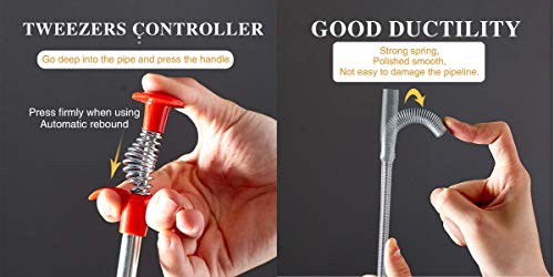Image of Drain Cleaner Wire Stick, Basin Bathoorm Sink Drainage Pipe Cleaner, Hair Catching Claw Wire, Drainage Block Remover, Sink Cleaning Stick (160 CM)