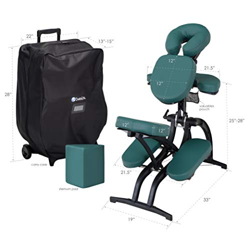 Image of EARTHLITE Portable Massage Chair AVILA II - Premium Folding Spa /Massage /Tattoo Chair incl. Rolling Carry Case