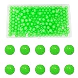jttsptd 200Pcs 8mm Glow Fishing Beads Soft Plastic Round Beads Rubber Soft Beads Fishing Lures Accessories Box Green Fishing Bait Eggs (8mm-Hard-Green)