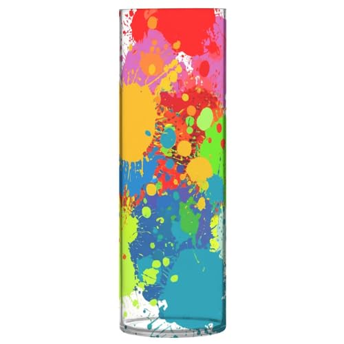 JUMBEAR Colored Lacquer Painting Vase for Flowerse -Clear Vase Rustic Home Décor for Modern Farmhouse, Ideal Shelf,Table & Entryway Decor