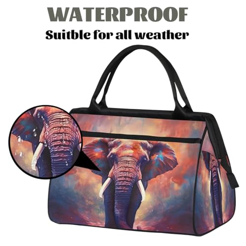Travel Duffel Bag for Women, Elephant Animals Weekender Overnight Bag Carry on Beach Swim Bags Dance Bag Airlines Approved Personal Item Travel Bag for Yoga, Sports, Hospital3