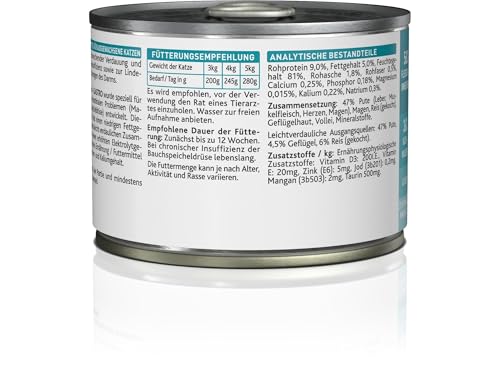 KATTOVIT - Gastro Nassfutter für Katzen | Katzen-Nassfutter zur Unterstützung des Magen-Darm-Systems | Diät-Alleinfuttermittel in der Dose für ausgewachsene Katzen. Glutenfrei | 12 x 185 g P