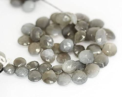 Pierre de lune grise LKBEADS perles facettées en cœur briolette pour création bijoux 10''