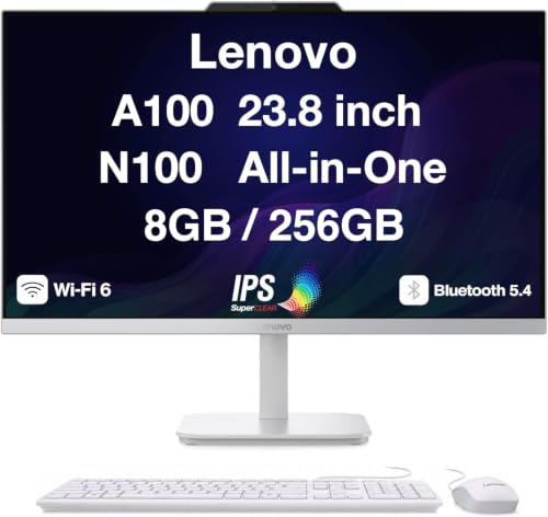Image of Lenovo A100 24 inch FHD All-in-One Desktop Intel N100, 8GB DDR5, 256GB SSD