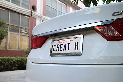 Creathome 2Pcs Stainless Steel License Plate Frames With Mirror Polish Color #TOP7