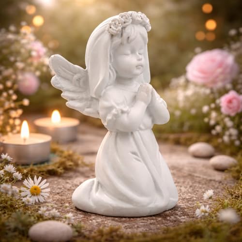 Image of CraftVatika White Praying Angel Cherub Figurine Set - Elegant Home Decor Showpiece for Living Room, Bedroom & Office Premium Decorative Statue Perfect for Anniversary, Housewarming, Christmas Gift