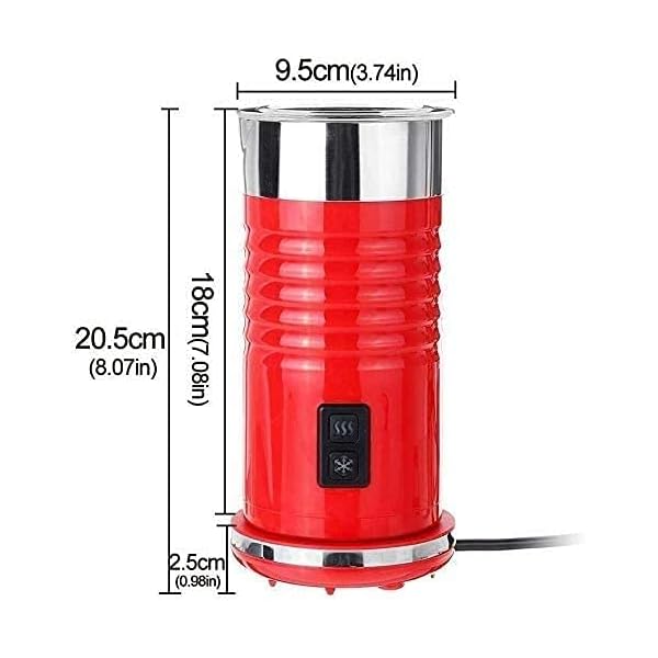 LSDRALOBPOI Vaporizador de Leche Batidora de Leche Calentador de Leche Espumador de Leche y mÃ¡quina de Chocolate Caliente Vaporera automÃ¡tica de Leche frÃ­a y Caliente de Acero Inoxidable 1022 - Imagen 8