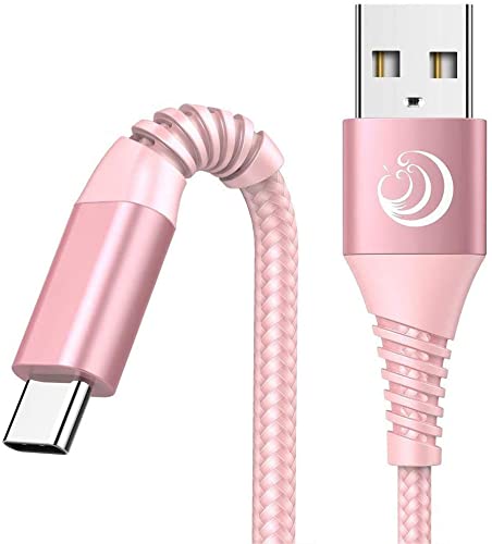 XUDUO Cavo USB C, Cavo USB Tipo C [2Pezzi,2m 2m] Nylon Intrecciato 3A Ricarica Rapida Cavo Caricabatterie per Samsung S21 S20 S10 S9 S8 A51 A50 A40 A12 A71 A70 A30,Huawei P30 P20,Xiaomi,Sony,OnePlus Rosa