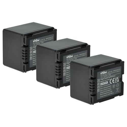 vhbw 3x batteria sostituisce Panasonic CGR-DU06, CGA-DU21, CGA-DU14, CGA-DU12, CGA-DU07 per videocamera camcorder (1100mAh, 7,2V, Li-Ion)