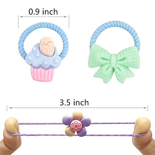 Image of NEOBABY Cute Hair Ties - Colorful Hair Accessories Ponytail Holders Elastic Rubber Bands Accessories For Baby & Toddler Girls (Random Designs, 24 Pairs)