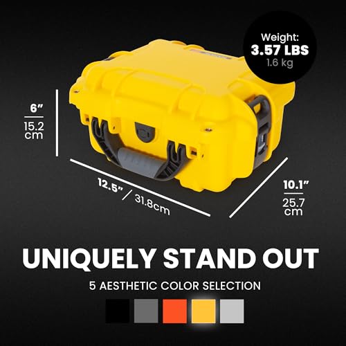 Image of NANUK 905 Hard Case with Foam - IP67 Waterproof Hard Case, Protective Hard-Shell Box for Camera, Drone & Gear - Impact-Resistant, Dustproof, Travel-ready, 12.5 inch x 10.1 inch x 6 inch, Made in Canada - Yellow