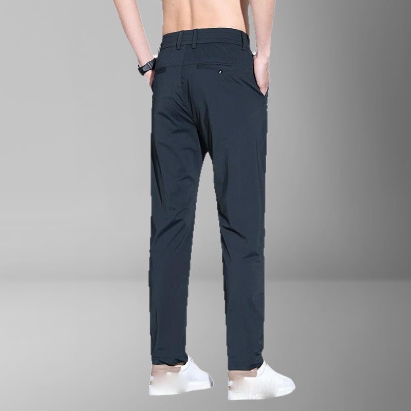 Men's Summer Thin Ice Silk Business Straight Slim Fit Casual Pants4