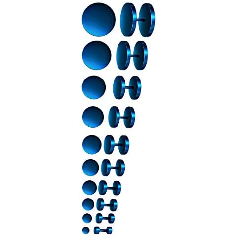 Feilok 10 Pairs Women Stud Earrings for Mens Huggie Hoop Earrings Ear Piercing blue Stainless Steel Cover
