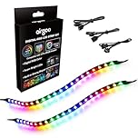 airgoo Addressable RGB PC LED Strip, 13.78 x 0.39 x 0.12 inches Clear Silicone Covering, for 5V 3-pin argb Header or AG-DRGB16 SignalRGB Controller(Not Included), Built-in Magnets, Easy to Install
